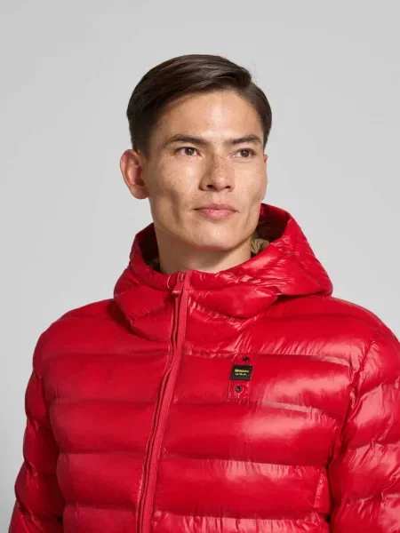 Kurtka pikowana z kapturem model ‘CHARLES’ Blauer czerwona
