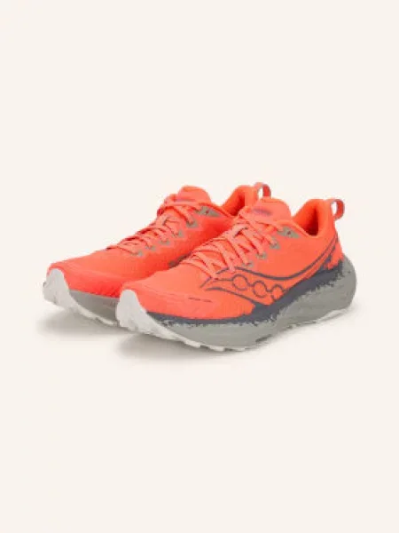 Saucony Běžecké Trailové Boty Ride neonově červená / tmavě šedá černá