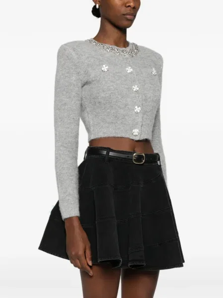 Cardigan Self-portrait de cristal gri