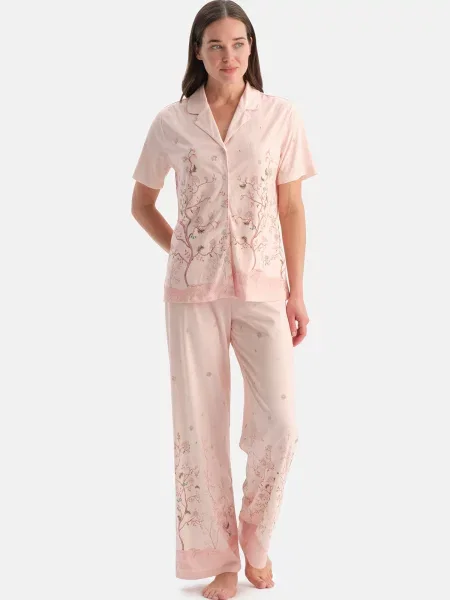 Dagi Pižama svetlo rjava / oliva rosé roza
