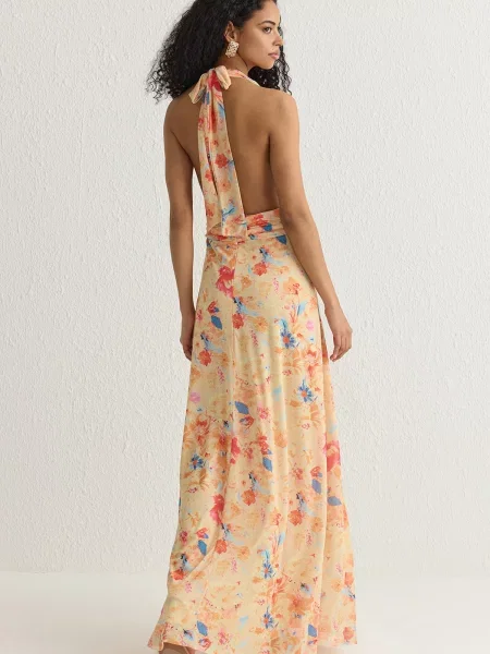 Trendyol Rochie de seară safir / portocaliu pudră roz