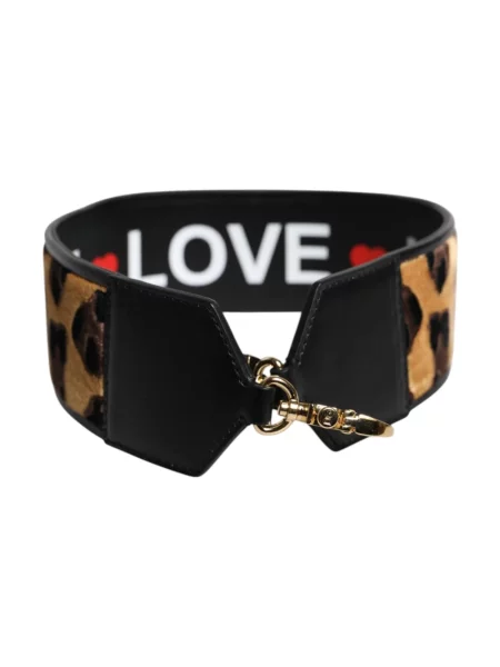 Pasek Dolce And Gabbana z nadrukiem czarny
