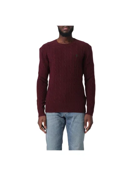 Sweter z dzianiny o kroju regular fit z mieszanki wełny i kaszmiru Ralph Lauren czerwony