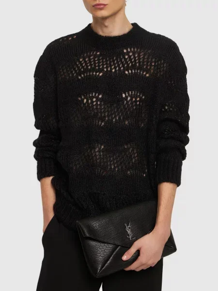 Kožená taška Saint Laurent čierna