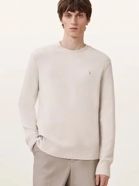 AllSaints pulover pentru bărbați cu amestec de lână bej