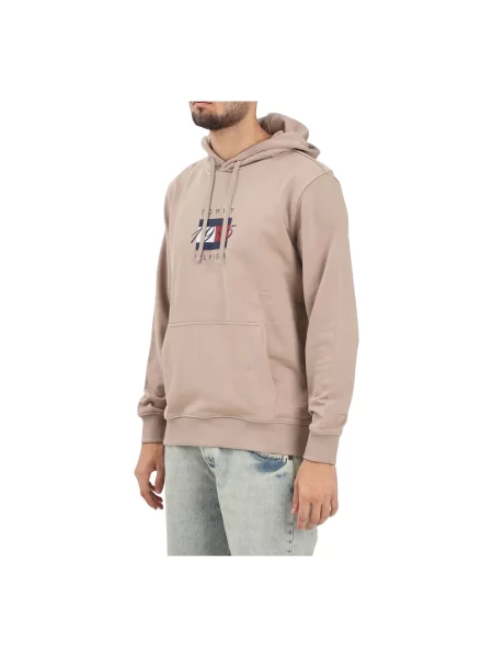 Bluza z kapturem Tommy Hilfiger z kapturem beżowa