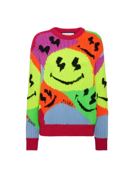 Sweter Philipp Plein wełniany z okrągłym dekoltem
