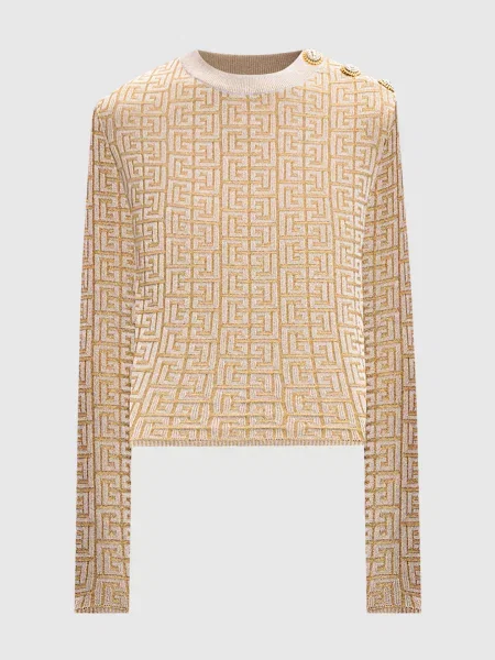 Джемпер у візерунок PB Labyrinth Balmain бежевий
