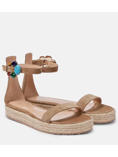 Sandale Gianvito Rossi din piele de căprioară maro