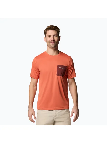 Férfi Columbia Hike Pocket Crew Tuscan heather póló. Méret: M