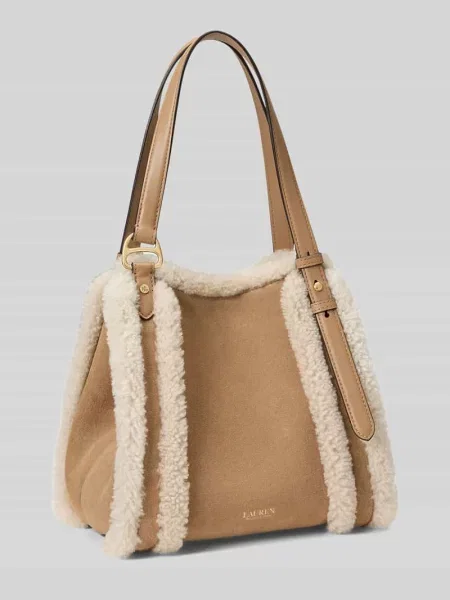 Lauren Ralph Lauren torebka tote zamszowa brązowa