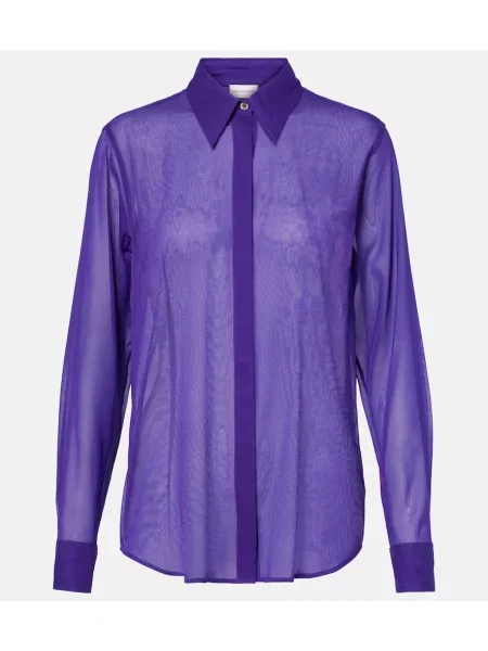 Cămașă Dries Van Noten de mătase violet