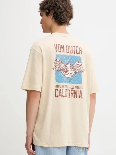 Тениска Von Dutch с десен бежово