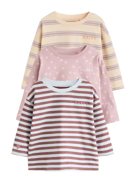 Next Tricou roz / magenta / roz pudră alb