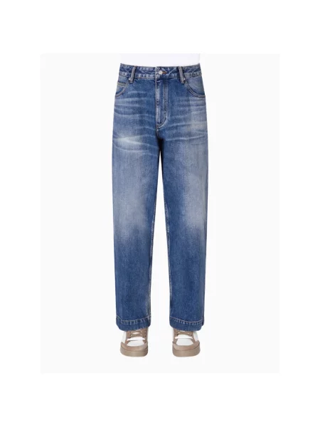 Szerokie jeansy Emporio Armani niebieskie