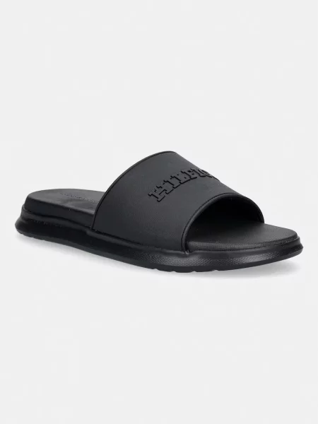 Tommy Hilfiger papuci pentru piscină bărbați DUAL DENSITY HILFIGER POOL SLIDE negru