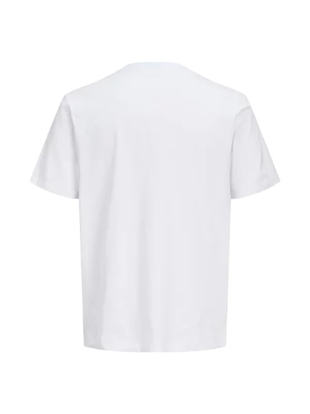 JACK & JONES Tričko JCOECHO marhuľová / čierna biela