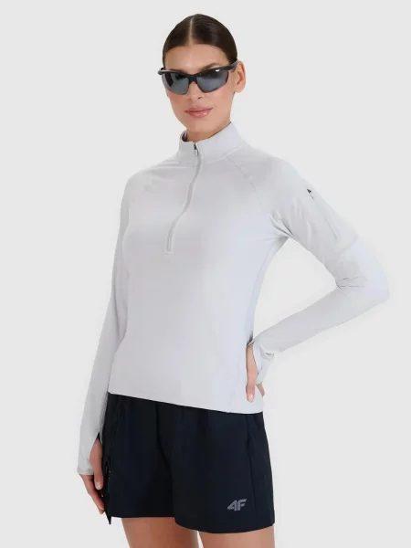 BLUZA 4F TREKKINGOWA SZYBKOSCHNĄCA szary