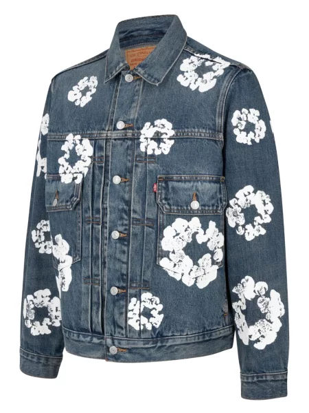 Raštuotas džinsinė striukė Denim Tears mėlyna
