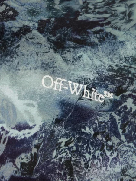 Cămașă Off-white cu imagine scurtă alb
