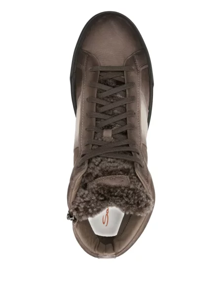Sneakerși Santoni din piele maro