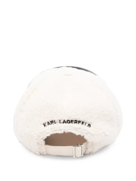 Bouclé șapcă Karl Lagerfeld cu broderie alb