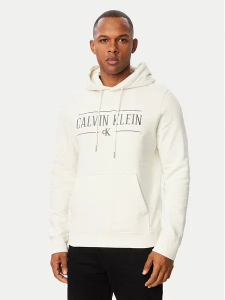 Calvin Klein Jeans Sweater majica grafit siva / vuneno bijela