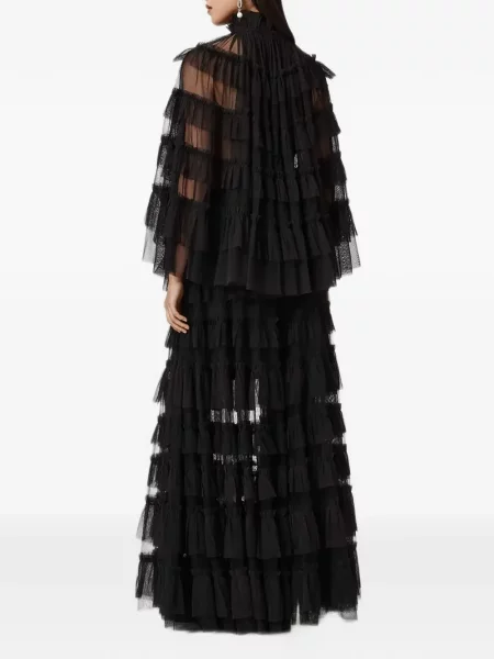 Fusta maxi Allsaints cu volane negru