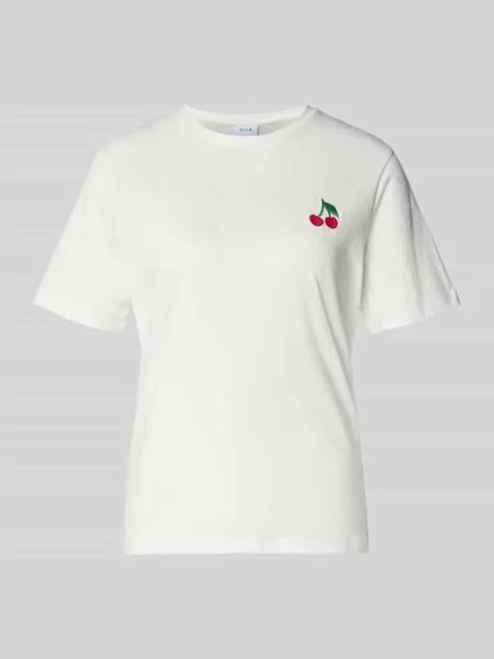 T-shirt z bawełny model SYBILLA' Vila biała