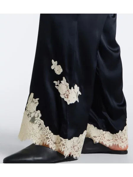 Pantaloni Dôen din satin negru