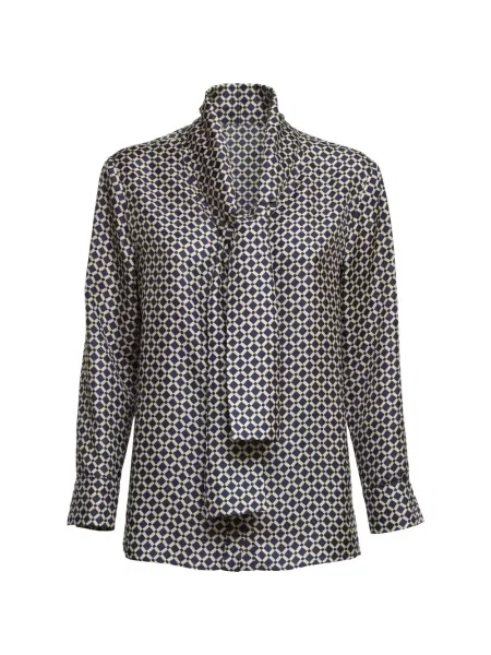 Cămașă 's Max Mara cu imagine cu imprimeu geometric albastru