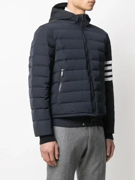 Pruhovaná zateplená bunda Thom Browne modrá