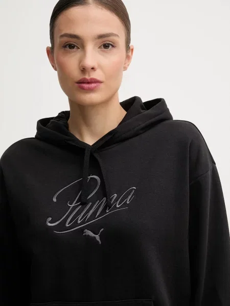 Свитер Puma с капюшоном с аппликацией черный