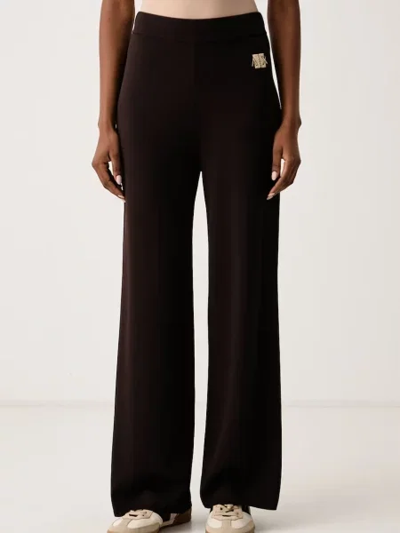 Armani Exchange pantaloni pentru femei cu vâscoză maro
