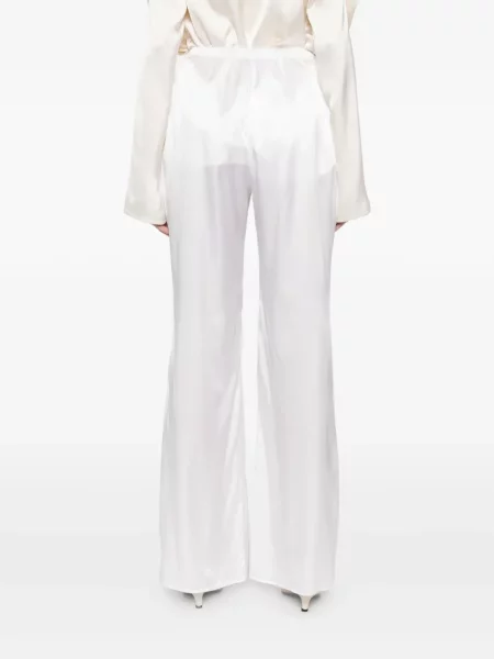 Pantaloni Purotatto din satin alb