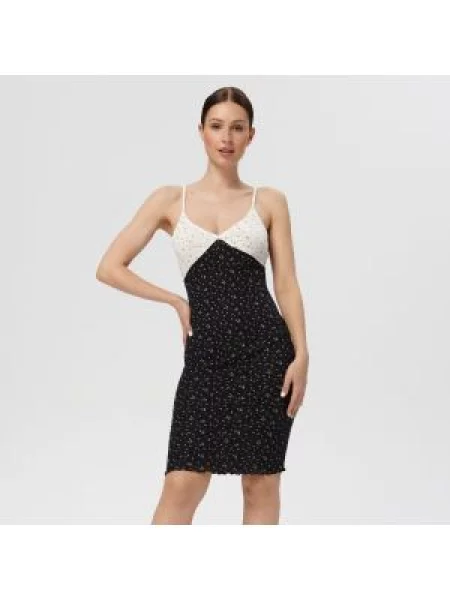 Sinsay Květinové midi šaty Vícebarevná