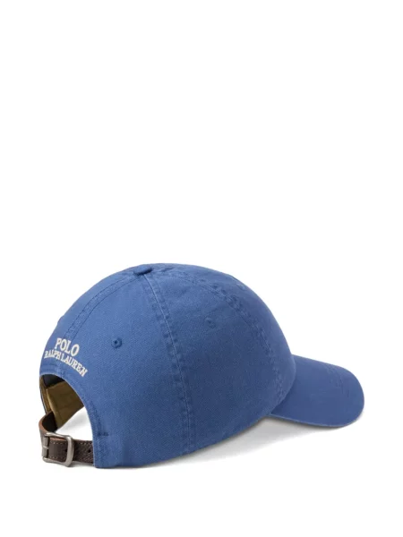 Șapcă Polo Ralph Lauren cu broderie din țesătură twill în carouri albastru