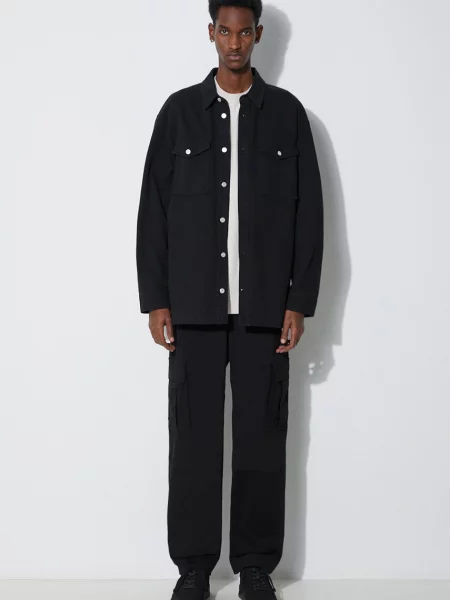Marcelo Burlon spodnie Cross Cotton Cargo w fasonie cargo czarny