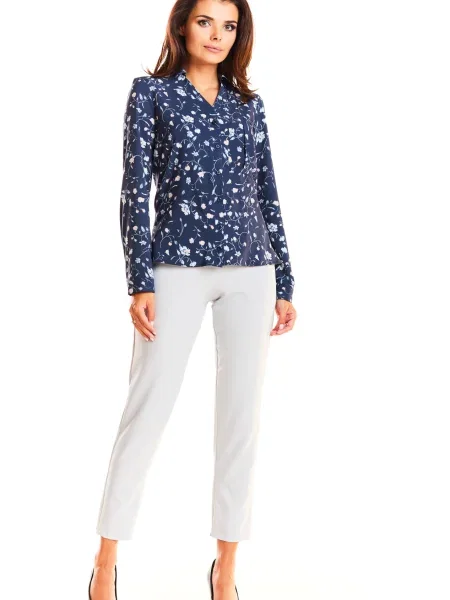 Bluzka Infinite You w kwiatki niebieska