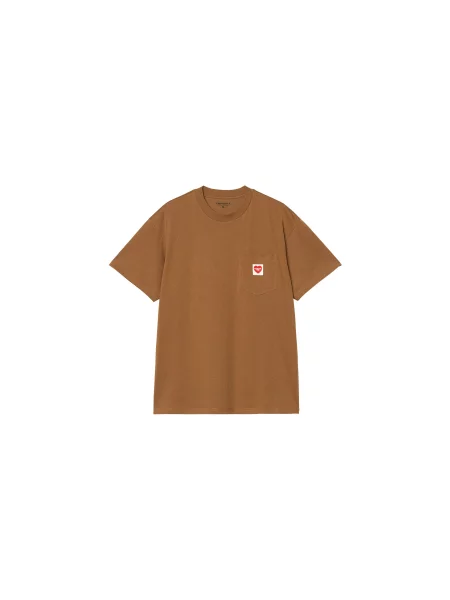 Carhartt WIP S/S Pocket Heart T-Shirt Mężczyźni Koszulki Carhartt WIP Size: L brązowy