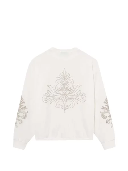 Pulover Don't Waste Culture cu broderie cu decolteu rotund alb