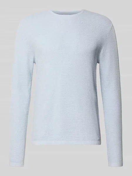 Sweter z dzianiny z prążkowanym okrągłym dekoltem model ‘GEORGE’ Jack & Jones