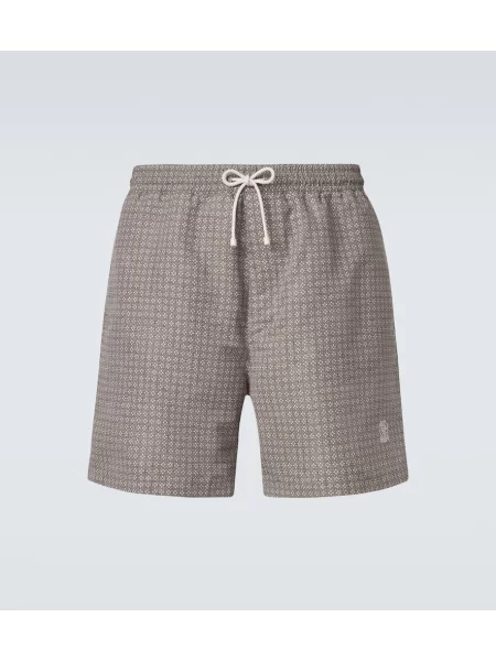 Slip de baie Brunello Cucinelli cu autograf albastru