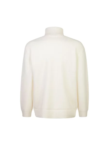 Sweter A.p.c. wełniany do golfa retro beżowy