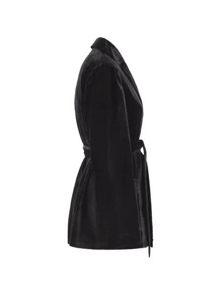 Cu centură sacou Weekend Max Mara de catifea negru