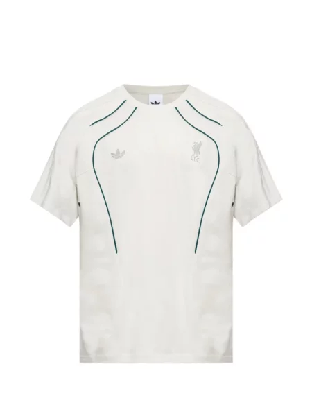 Lung tricou Adidas cu imagine plasă alb