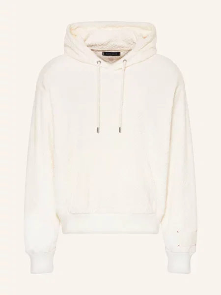 Tommy Hilfiger Žakárová Mikina S Kapucí krémová