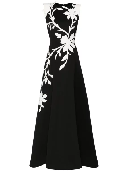 Rochie fără mâneci Saiid Kobeisy fără mâneci cu model floral negru