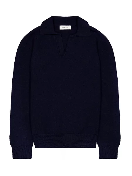 Sveter Laneus s výstrihom do v modrá