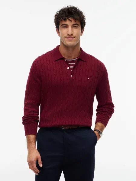 TOMMY HILFIGER Sveter CLASSIC cyklaménová